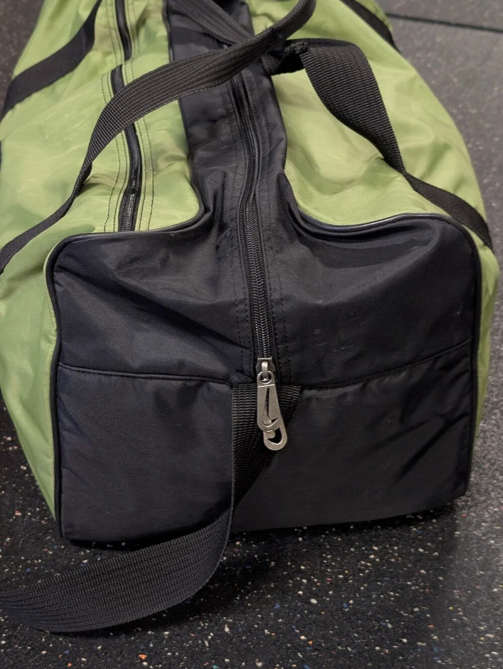 Vintage Nike 90s Military Green Sport Duffle Bag Swoosh Logo